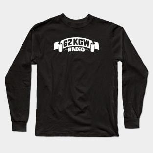 1975 - 62 KGW Radio (White on Asphalt) Long Sleeve T-Shirt